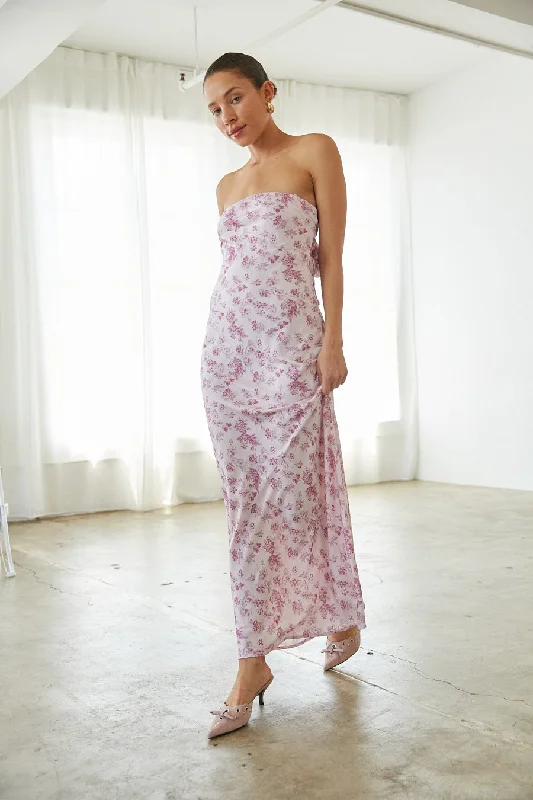Comfortable yet fashionable women’s wear   Britt Strapless Tie Back Maxi Dress