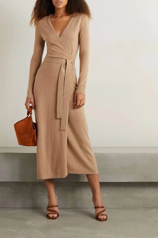Stylish women’s clothing designed for comfort   Astrid Sweater Dress In Camel