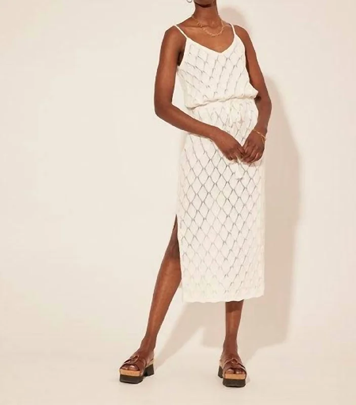 Chic for every occasion and style   Claudia Strappy Knit Dress In Cream
