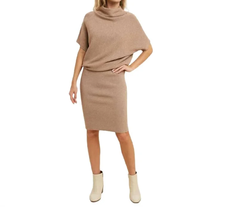 Look and feel your best in our women’s wear   Slouch Sweater Dress In Beige