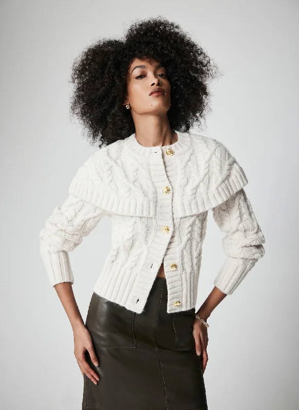 The ultimate destination for women’s clothing   Cream Cable Knit Cape Cardigan