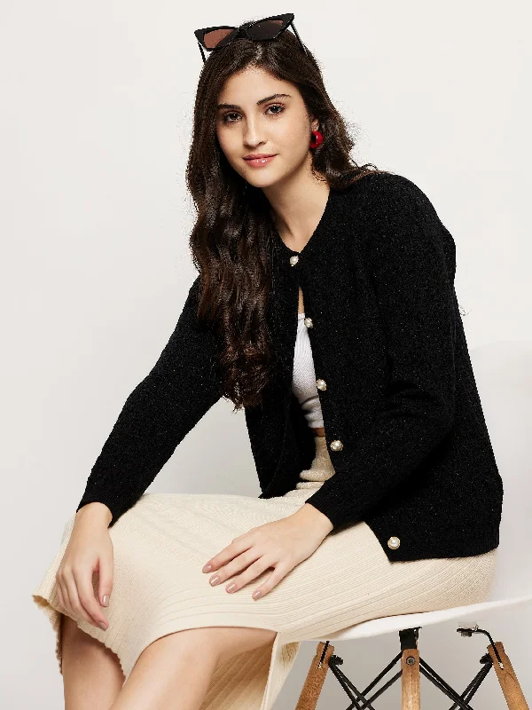 Find your perfect fit with stylish women’s clothing   Madame Black Buttoned Cardigan